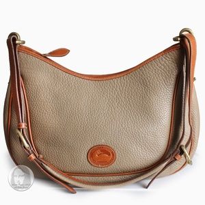 Vintage Dooney & Bourke Bag Large Crescent Sac Hobo AWL R83 Taupe British Tan